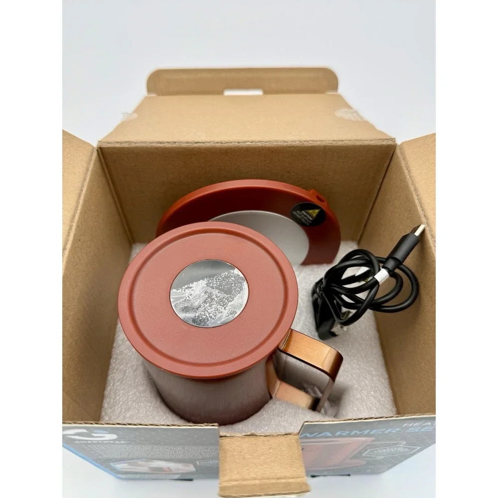 SmartGear Heated Mug Warmer Set 12oz USB Coffee Cup Heater STG-7219-TX Copper